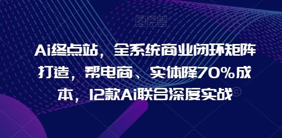 Ai终点站,全系统商业闭环矩阵打造,帮电商、实体降70%成本,12款Ai联合深度实战【0906更新】-聊项目