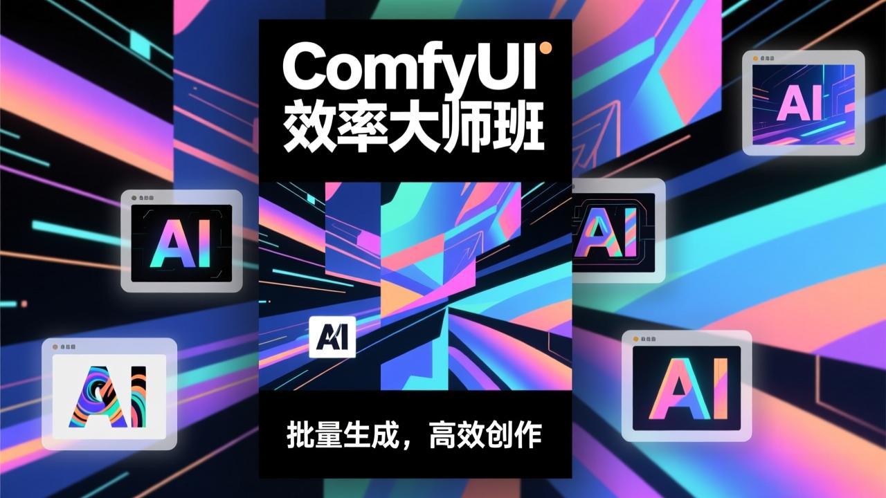 ComfyUI效率大师班：工作流搭建，批量生成，将个人AI出图效率提升5-10倍，月接单收入1-3万-聊项目