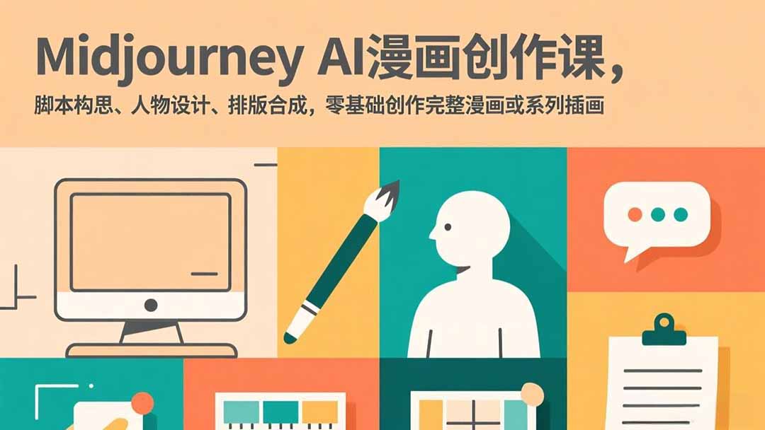 Midjourney AI漫画创作课，脚本构思、人物设计、排版合成，零基础创作完整漫画或系列插画-聊项目
