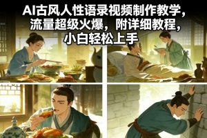AI古风人性语录视频制作教学，流量超级火爆，附详细教程，小白轻松上手-聊项目