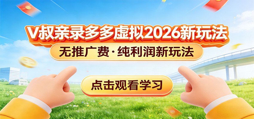 拼多多虚拟电商新玩法，0推广费0成本启动，专为新手打造-聊项目