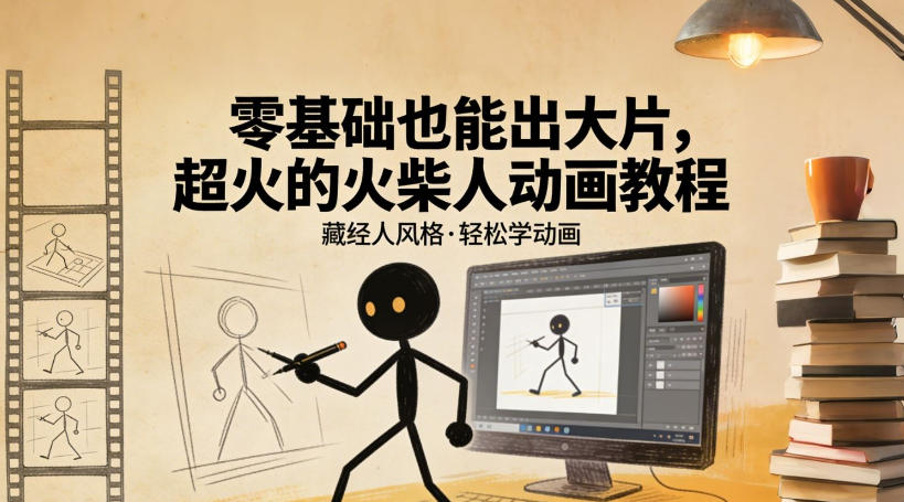 零基础也能出大片，超火的火柴人动画教程(藏经人风格)-聊项目