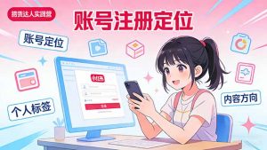 小红书带货达人实战营：账号注册定位、内容创作、选品策略、带货技巧、流量运营等-聊项目
