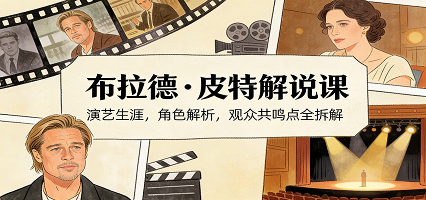 演员说-布拉德.皮特解说课：演艺生涯，角色解析，观众共鸣点全拆解-聊项目