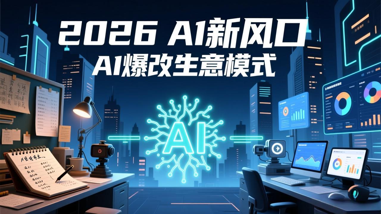 2026年AI创富新风口，用人工智能爆改你的生意模式，从短视频到直播全面降本增效抢占先机-聊项目