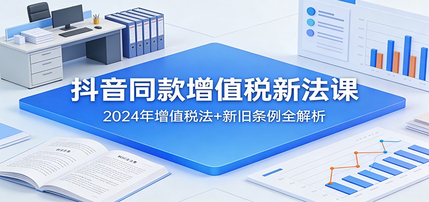 抖音同款增值税新法课：2024年增值税法+新旧条例全解析-聊项目
