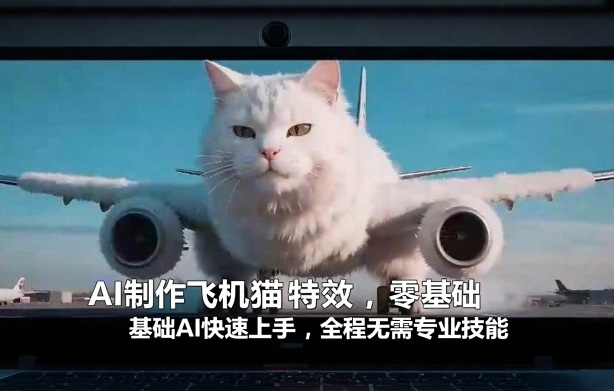 AI制作飞机猫特效，零基础AI快速上手，全程无需专业技能-聊项目