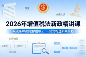 2026年增值税法新政精讲课，从法条解读到落地执行，一站式吃透新政核心-聊项目