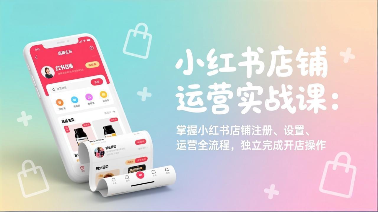 小红书店铺运营实战课：掌握小红书店铺注册、设置、运营全流程，独立完成开店操作-聊项目