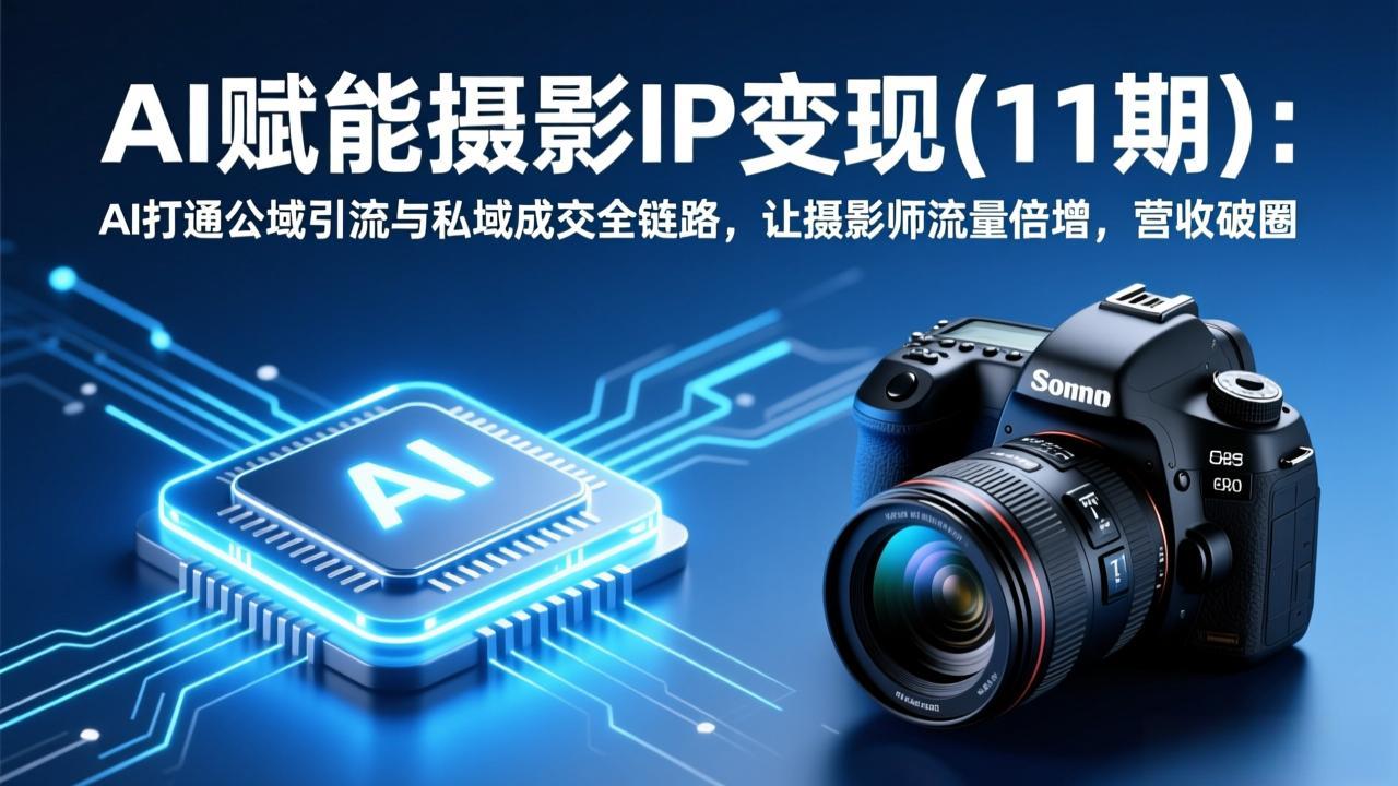 AI赋能摄影IP变现(11期-聊项目