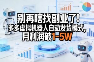 别再瞎找副业了!多多虚拟机器人自动发货模式,月利润破1-5W【揭秘】-聊项目