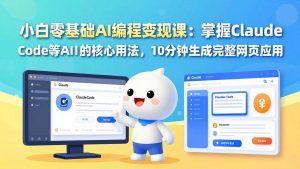 小白零基础AI编程变现课:掌握Claude Code等AI工具的核心用法,10分钟生成完整网页应用-聊项目