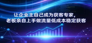 让企业主自己成为获客专家，老板亲自上手做流量低成本稳定获客-聊项目