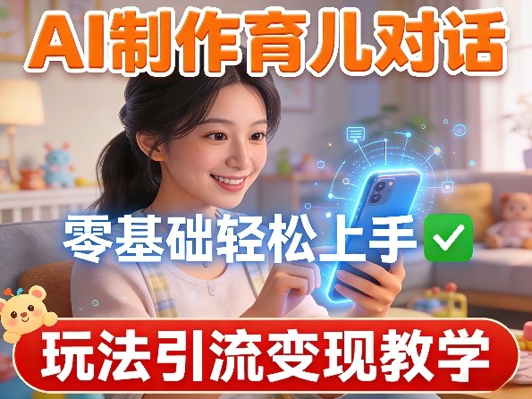 AI制作育儿对话，零基础轻松上手，玩法引流变现教学-聊项目