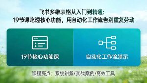 飞书多维表格从入门到精通:19节课吃透核心功能,用自动化工作流告别重复劳动-聊项目