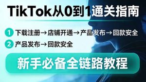 TikTok从0到1通关指南:下载注册→店铺开通→产品发布→回款安全,新手必备全链路教程-聊项目