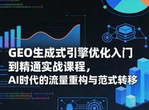 GEO生成式引擎优化入门到精通实战课程，AI时代的流量重构与范式转移-聊项目