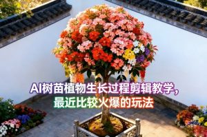 AI树苗植物生长过程剪辑教学，最近比较火爆的玩法-聊项目