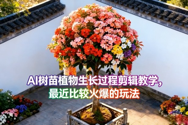 AI树苗植物生长过程剪辑教学，最近比较火爆的玩法-聊项目