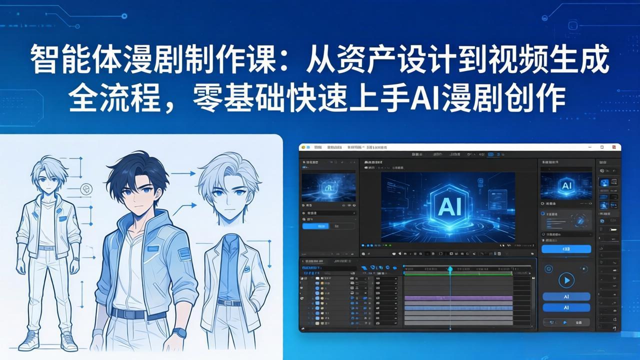 智能体漫剧制作课：从资产设计到视频生成全流程，零基础快速上手AI漫剧创作-聊项目