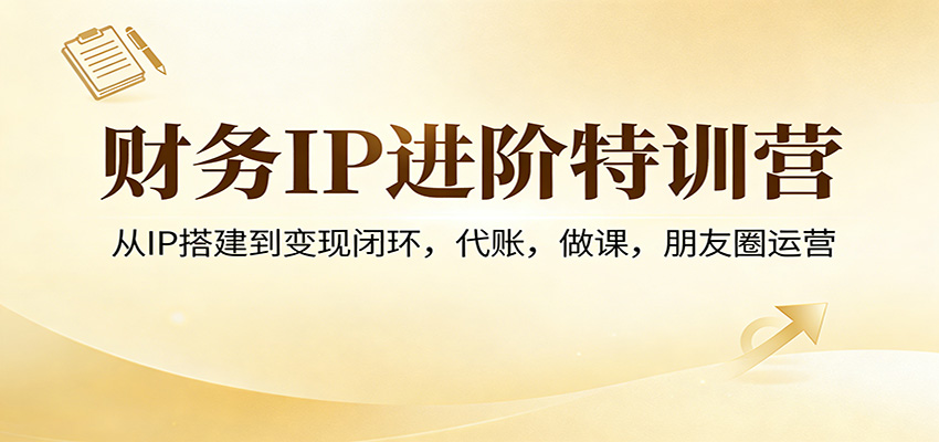 财务IP进阶特训营：从IP搭建到变现闭环，代账，做课，朋友圈运营-聊项目