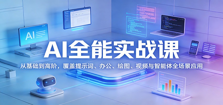 AI全能实战课：从基础到高阶，覆盖提示词、办公、绘图、视频与智能体全场景应用-聊项目