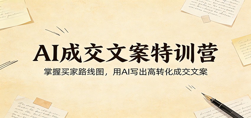 AI成交文案特训营：掌握买家路线图，用AI写出高转化成交文案-聊项目