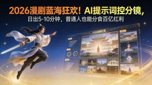 2026漫剧红利实锤！ AI 提示词控分镜， 普通人也能轻松月入过万-聊项目