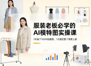 服装老板必学的AI模特图实操课,1年省下100W拍摄费,1天搞定整个季度上新-聊项目