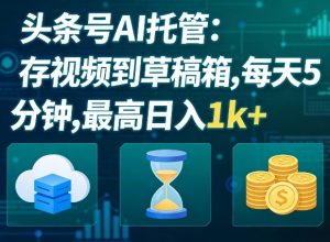 头条号AI托管，我存视频到你草稿箱，每天5分钟，最高日入1k+【揭秘】-聊项目