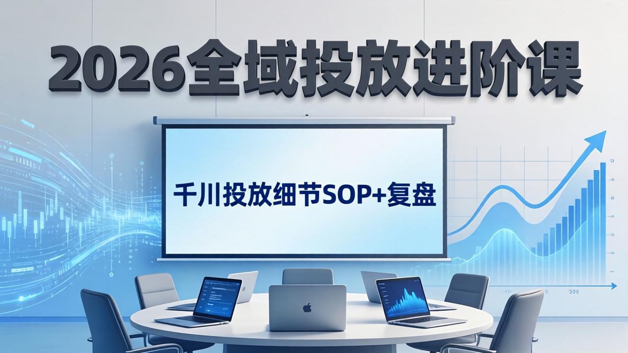 2026全域投放进阶课：杭州线下3天实战，千川投放细节SOP+复盘，撬动自然流量-聊项目
