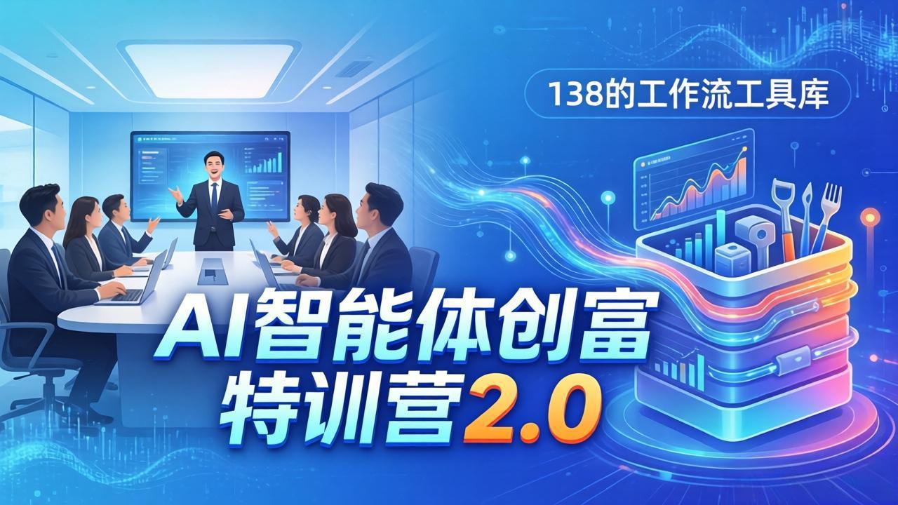 AI智能体创富训练营2.0：3天闭门直播+视频课+工具库，从0到1搭建智能体附138个工作流-聊项目