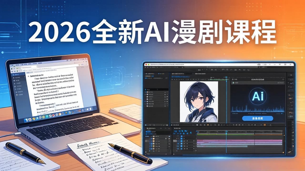 2026全新AI漫剧课程：覆盖创作全链路，教你写作分镜剪辑配音一站式打造漫剧作品-聊项目