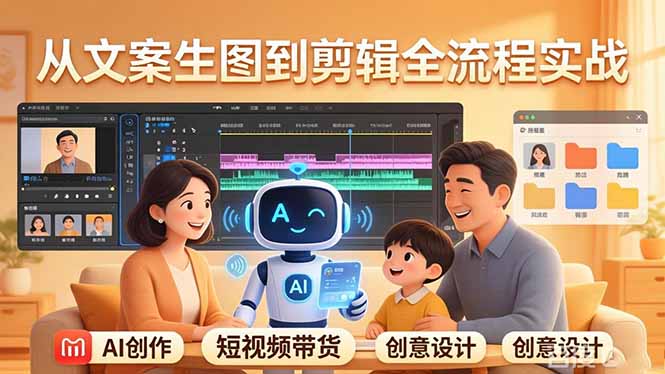 原创 AI 剧情短视频带货：AI+家庭剧情+带货广告，从文案生图到剪辑全流程实战-聊项目