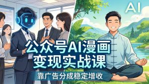 公众号AI漫画变现实战课：星座/职场/养生多赛道+智能体发文，靠广告分成稳定增收-聊项目