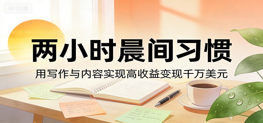付费文章：两小时晨间习惯，用写作与内容实现高收益变现千万美元-聊项目
