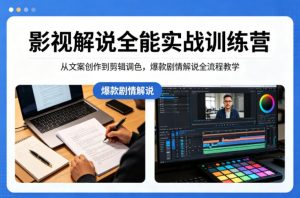 影视解说全能实战训练营:从文案创作到剪辑调色,爆款剧情解说全流程教学-聊项目