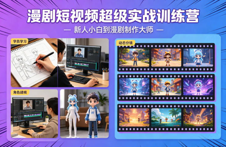 漫剧短视频超级实战训练营，新人小白到漫剧制作大师-聊项目