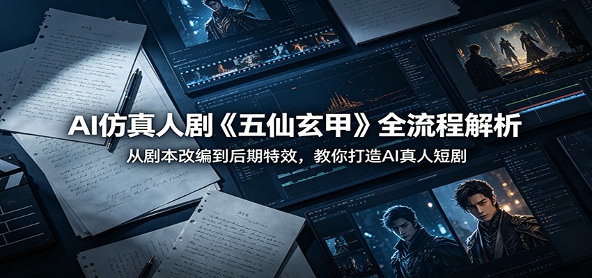 AI仿真人剧《五仙玄甲》全流程解析：从剧本改编到后期特效，教你打造AI真人短剧-聊项目