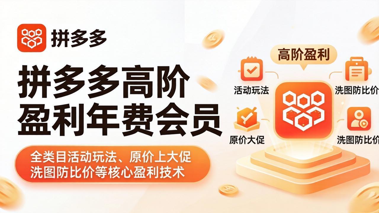 拼多多高阶盈利年费会员(更新4月19-聊项目