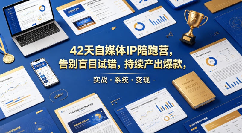 42天自媒体IP陪跑营，告别盲目试错，持续产出爆款，实战·系统·变现(更新2026)-聊项目