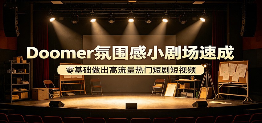 Doomer氛围感小剧场速成，零基础做出高流量热门短剧短视频-聊项目