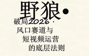 野狼团队·多平台实操运营课,覆盖AI口播、服装、好物、漫剪等热门玩法(更新4月)-聊项目