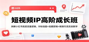 短视频IP高阶成长班:拆解小红书底层流量逻辑,对标选题+拍摄剪辑+ 精准引流实战教学-聊项目