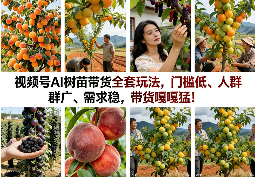 视频号AI树苗带货全套玩法，门槛低、人群广、需求稳，带货嘎嘎猛！(更新0426)-聊项目