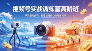 视频号实战训练营高阶班,从流量到变现,构建直播驱动的商业闭环(26年4月)-聊项目