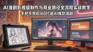 AI漫剧影视级制作与商业路径全流程实战教学,手带你从0打造AI爆款漫剧-聊项目