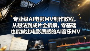 专业级AI电影MV制作教程,从想法到成片全拆解,零基础也能做出电影质感的AI音乐MV-聊项目