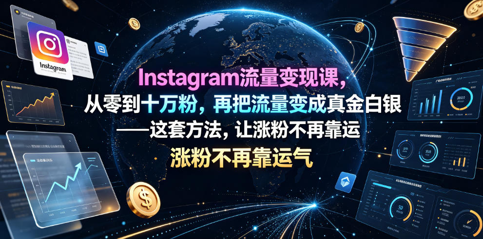 Instagram流量变现课，从零到十万粉，再把流量变成真金白银——这套方法，让涨粉不再靠运气【原创双语字幕】-聊项目