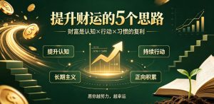 付费文章：提升财运的5个思路——财富是认知x行动x习惯的复利，愿你越努力，越幸运-聊项目